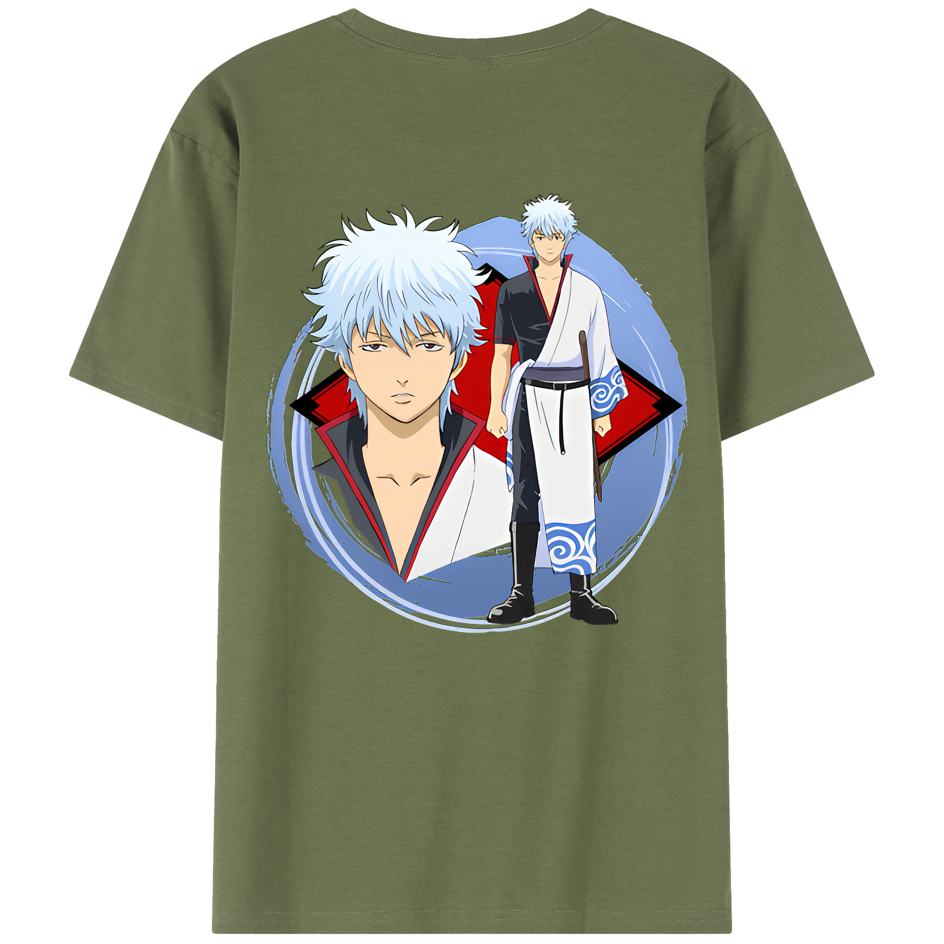 （画像用） ぎんたま 坂田銀時（さかたぎんとき） 神楽 志村新八（しむら しんぱち） GINTAMA Sakata Gintoki Kagura Shimura Shinpachi 綿100％半袖Tシャツ（背面プリント）
